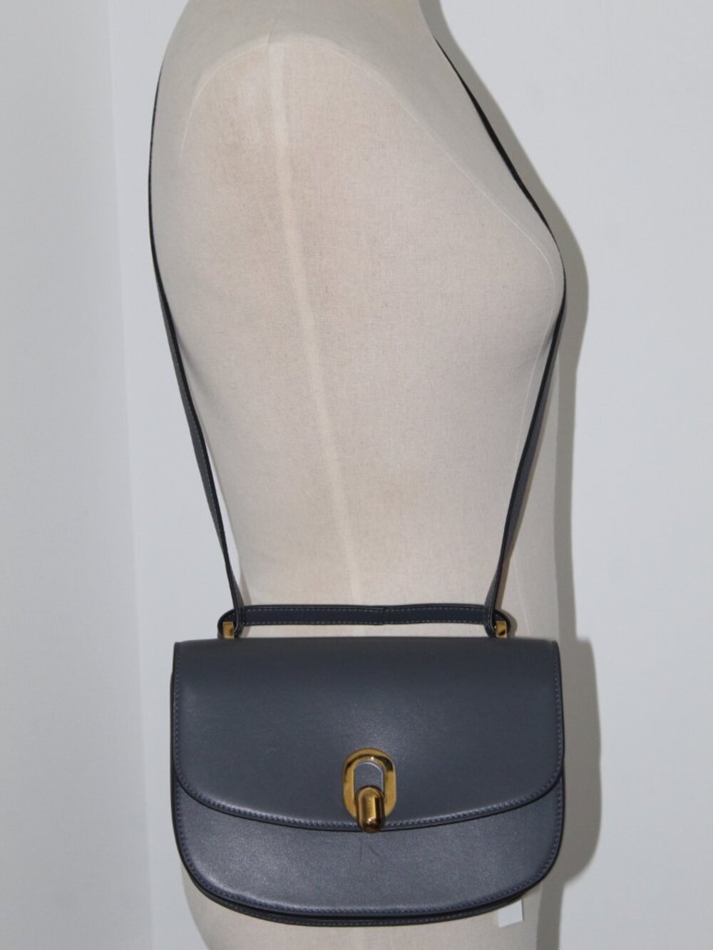 NWT Savette Tondo 22 Shoulder Bag Handbag Storm Leather Gray Spazzolato $2350